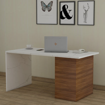 Office Table, White & Wood Office Table, Table for Office, MD Table, Office Table With drawer, Office Table with Shutter , Office Table - IM - 12070