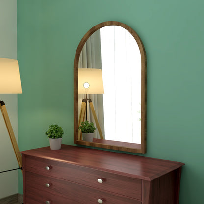 Wall mirror with wooden frame, Mirror for living/waiting/foyer  area modern look mirror in brown ,Mirror - IM427