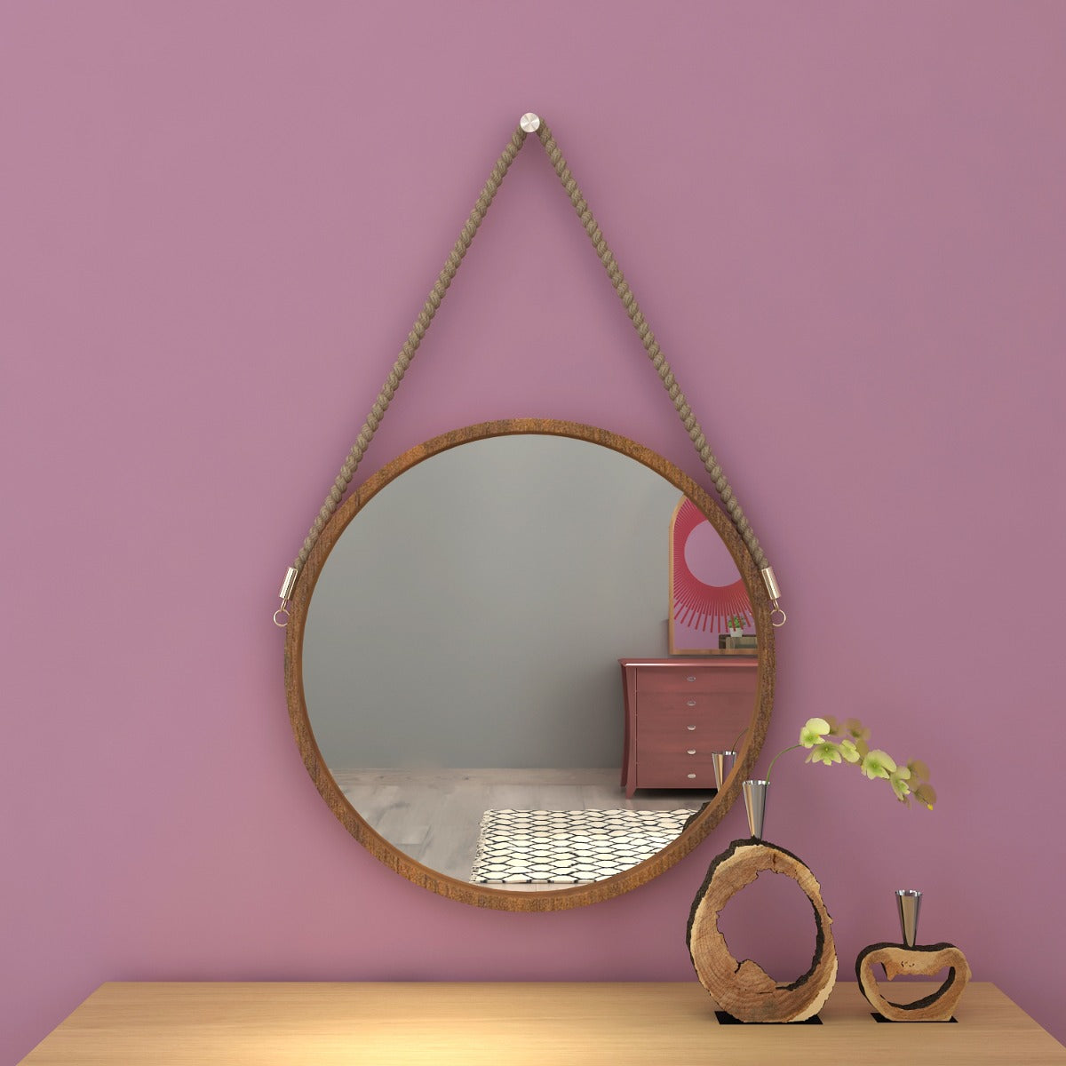 Wall mirror with wooden frame, Mirror for living/waiting/foyer  area modern look mirror in black frame ,Mirror - IM427