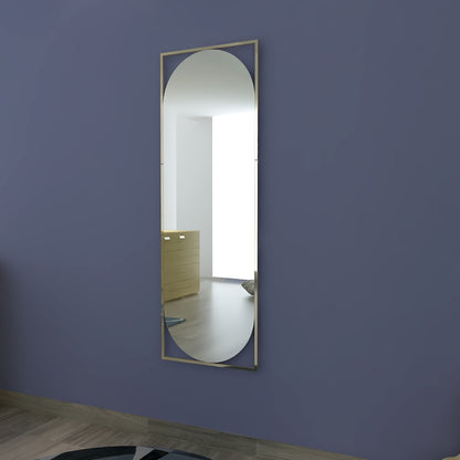 Wall mirror with wooden frame, Mirror for living/waiting/foyer  area MODERN look mirror in golden frame ,Mirror -EL486