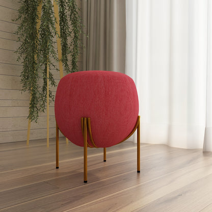 Ottoman in red suede fabric, ottoman for living/office area, ottoman/pouffe for foyer area, Ottoman-EL593