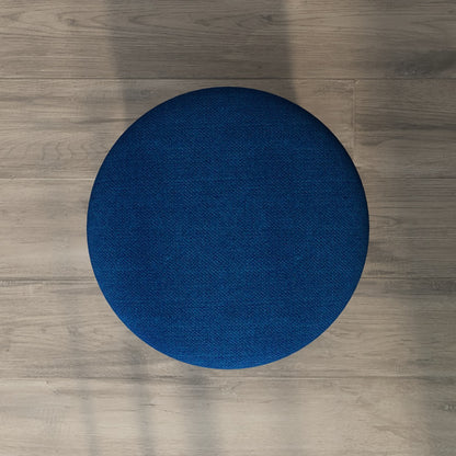 Ottoman in Dark Blue suede fabric, ottoman for living/office area, ottoman/pouffe for foyer area, Ottoman-EL599