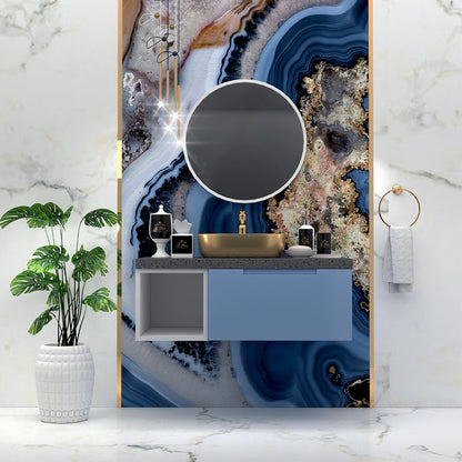 "Vanity, White, Blue & Grey Vanity, Wooden Vanity, Vanity with Drawer, Vanity for Bathroom,   Wall Mounted Vanity, Vanity - IM111 "