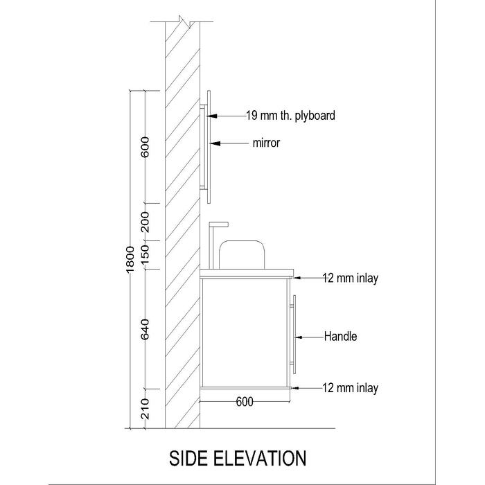 Vanity/Water Resistant Vanity in PVC laminate finish,Bathroom Vanity in water resistant finish,bathroom wall hanging unit with PVC  finish-EL205