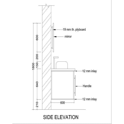 Vanity/Water Resistant Vanity in PVC laminate finish,Bathroom Vanity in water resistant finish,bathroom wall hanging unit with PVC  finish-EL205