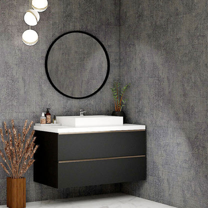 "Vanity, Black & White Vanity, Wooden Vanity, Vanity with Drawer, Vanity for Bathroom,   Wall Mounted Vanity, Vanity - IM140 "