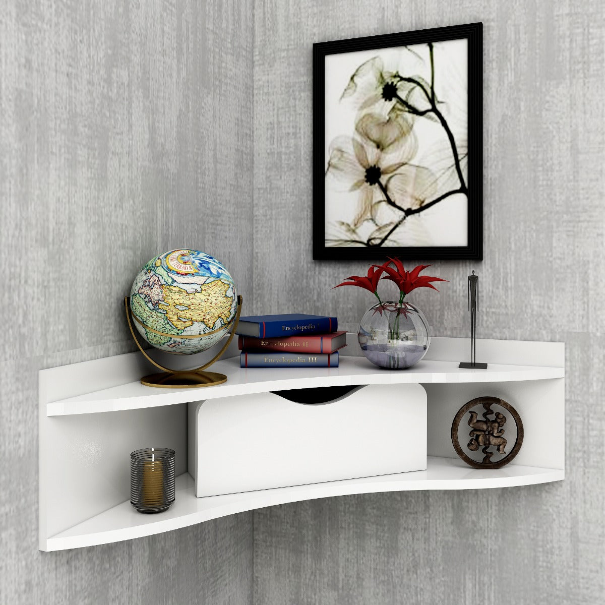 Corridor Study Table Study table with openstorage and drawer, corner study table in wood fi ...