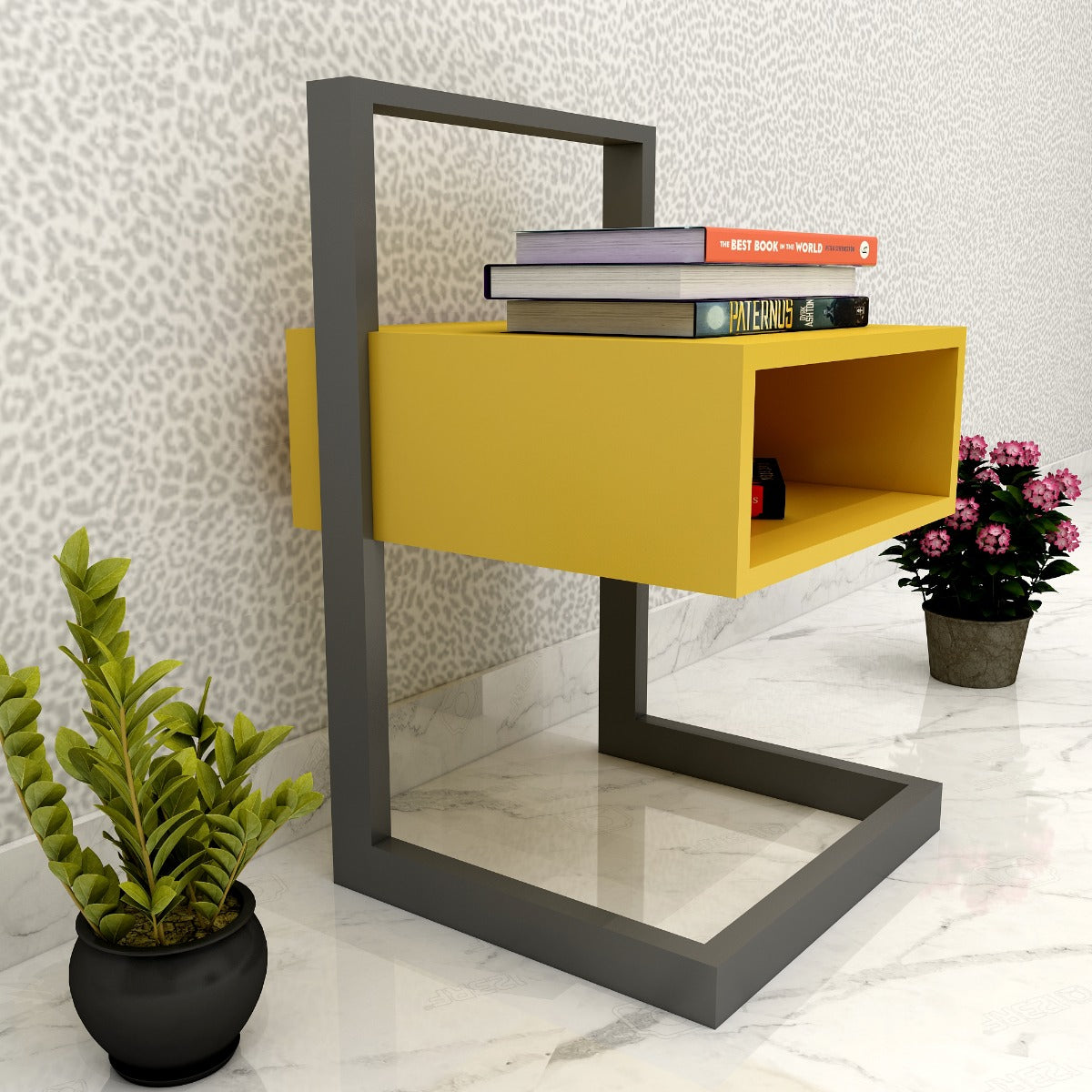 End Table With Open Shelf, Side Table In Wood Finish, Books Holding Table,Side Table For Living Area-IM366