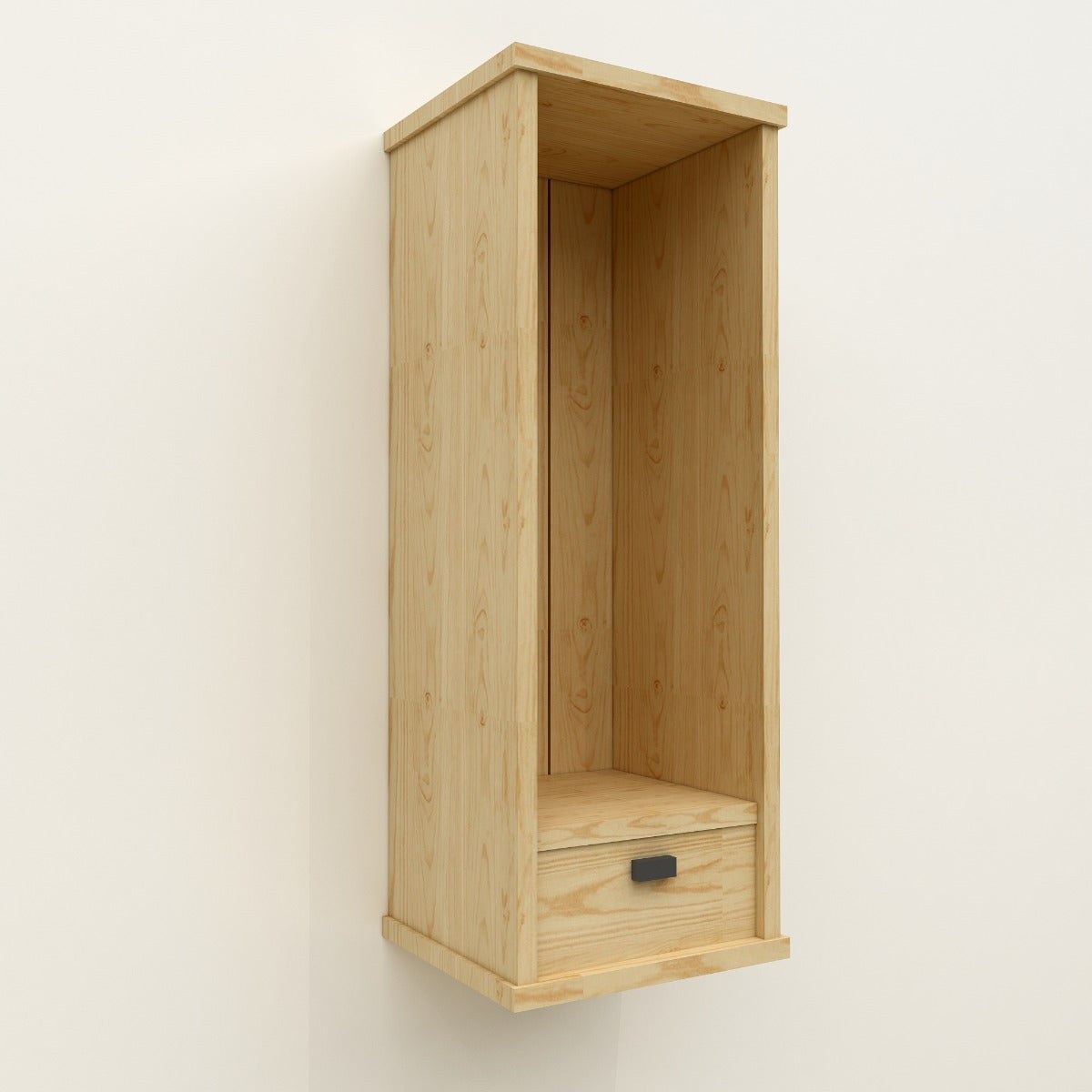 Wall hanging Accessory holder with open storage and small drawer, utility box for accessory in wood-VI528