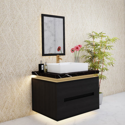 Vanity/Water Resistant Vanity in PVC laminate finish,Bathroom Vanity in water resistant finish,bathroom wall hanging unit with PVC  finish-IM137