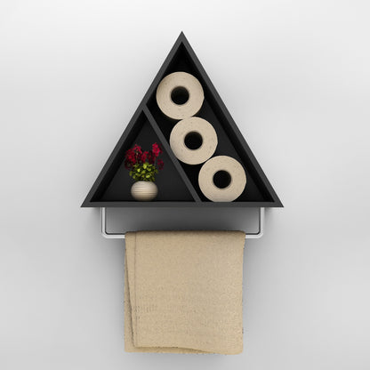 Toilet hanging Accessory  with open wooden boxes in wood finish, utility box for Toilet,Toilet accessory unit for wall hanging,Cloth and hanging Rack wall mounted-EL470