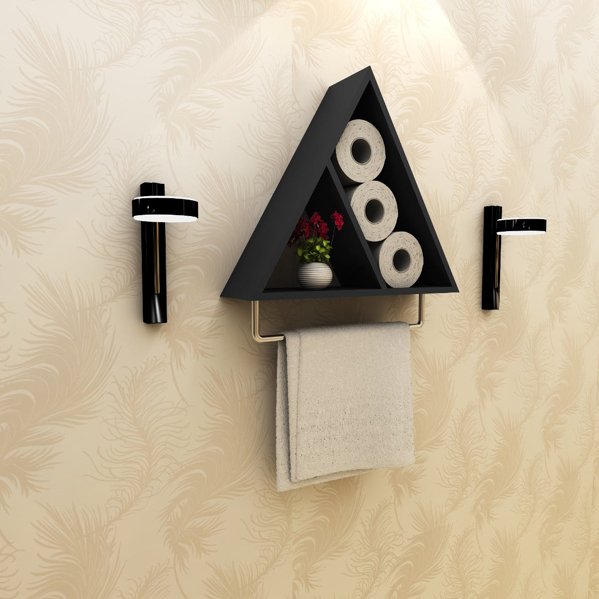 Toilet hanging Accessory  with open wooden boxes in wood finish, utility box for Toilet,Toilet accessory unit for wall hanging,Cloth and hanging Rack wall mounted-EL470