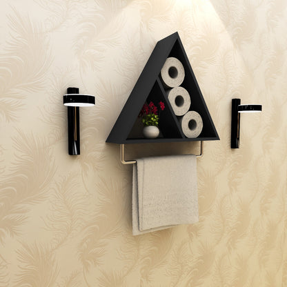 Toilet hanging Accessory  with open wooden boxes in wood finish, utility box for Toilet,Toilet accessory unit for wall hanging,Cloth and hanging Rack wall mounted-EL470