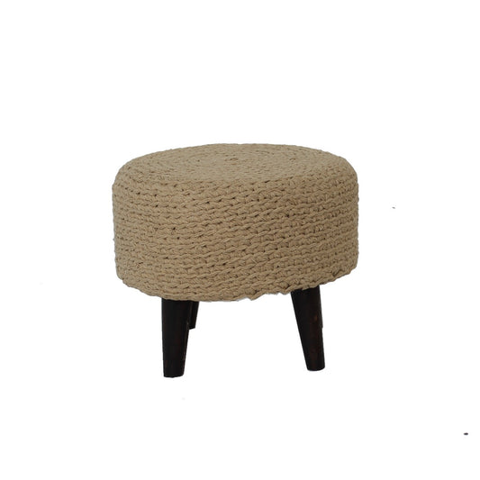 Seating Stool, Beige and Black Seating Stool, Seating Stool for Living & Bedroom Area, Seating Stool-VT- 15000
