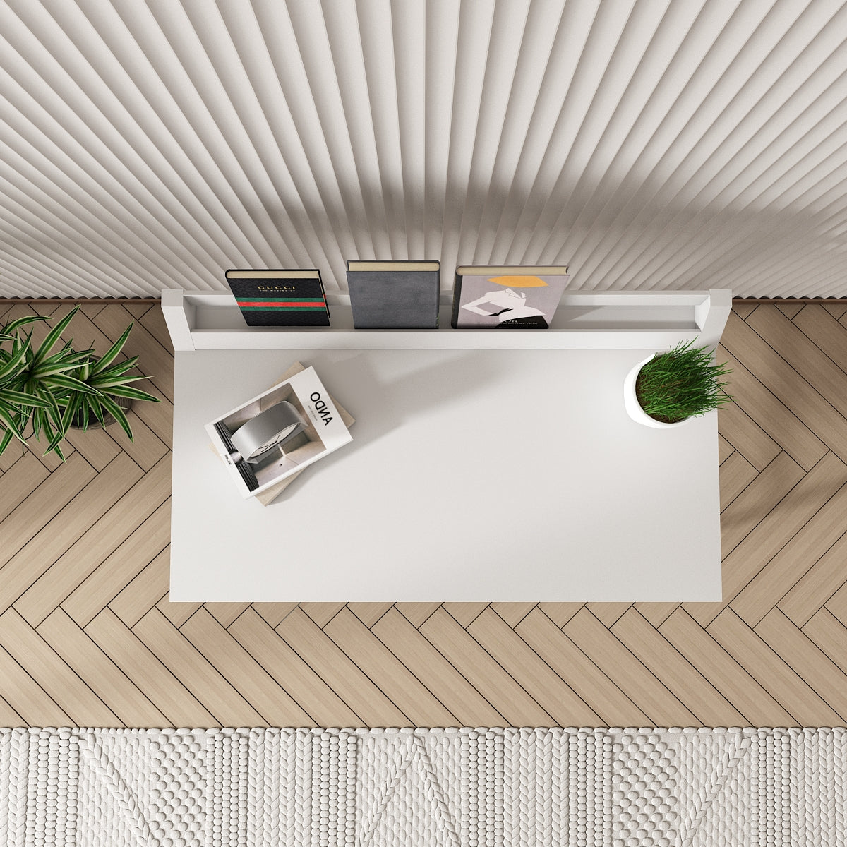 Triangular Table Study White Study Table, White Color Study Table, Study Table with Open Space, Stu ...