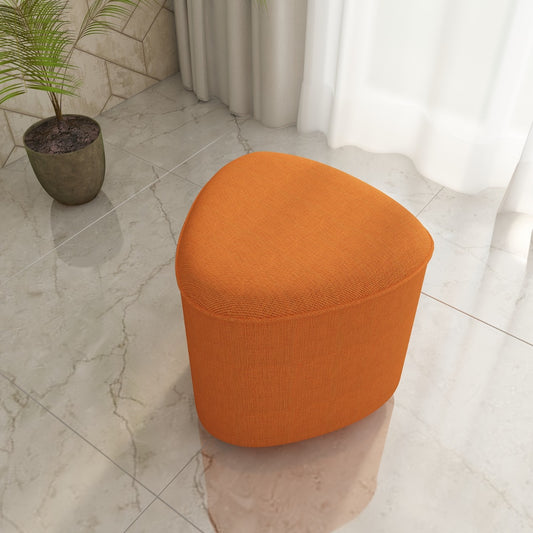 Ottoman in Orange suede fabric, ottoman for living/office area, ottoman/pouffe for foyer area, Ottoman-IM561