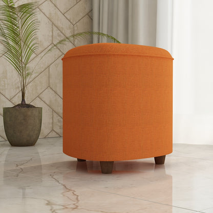 Ottoman in Orange suede fabric, ottoman for living/office area, ottoman/pouffe for foyer area, Ottoman-IM561