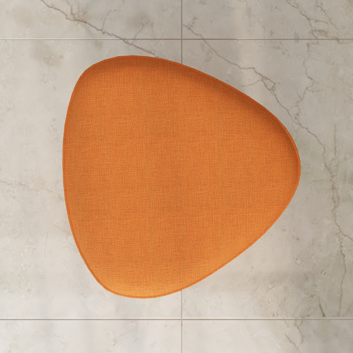 Ottoman in Orange suede fabric, ottoman for living/office area, ottoman/pouffe for foyer area, Ottoman-IM561