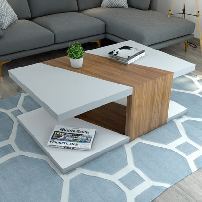 Rectangular Coffee Table ,coffee table for living/waiting area modern look coffee table in brown & white in prelaminate particle board,Coffee Table - EL797