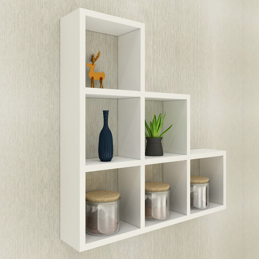 Wall unit  hanging open shelf, open storage wall unit in solid finish, wall unit with space for accessories, utility wall shelf for storage,Wall  mounted storage unit,Wall shelf unit-IM411