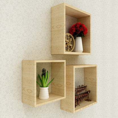 Wall shelves open from front in wood with solid colour finish, utility shelf for Books/accessories stand,Wall Hanging Open Storage unit,Wall shelf units-VI540