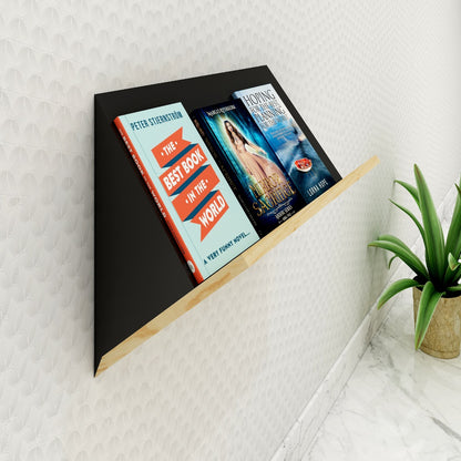 Wall shelves open from front in wood with solid colour finish, utility shelf for Books/Magazines stand,Wall Hanging Open Storage unit,Wall shelf units-EL474