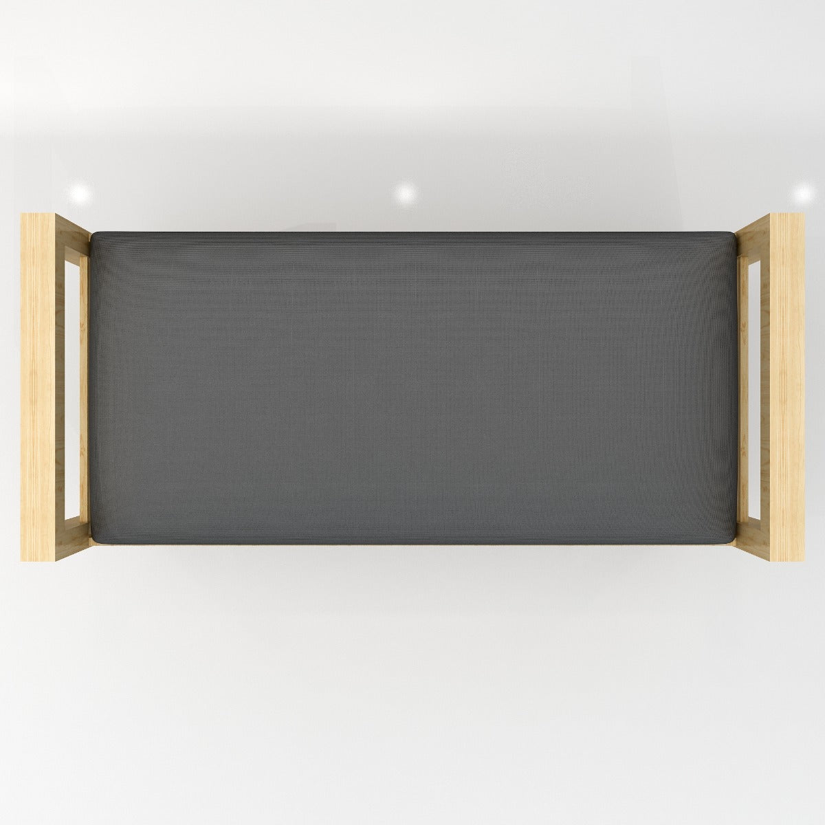 Natural Wood Daybed with Grey Cushion and Slatted Base,  VT-3002