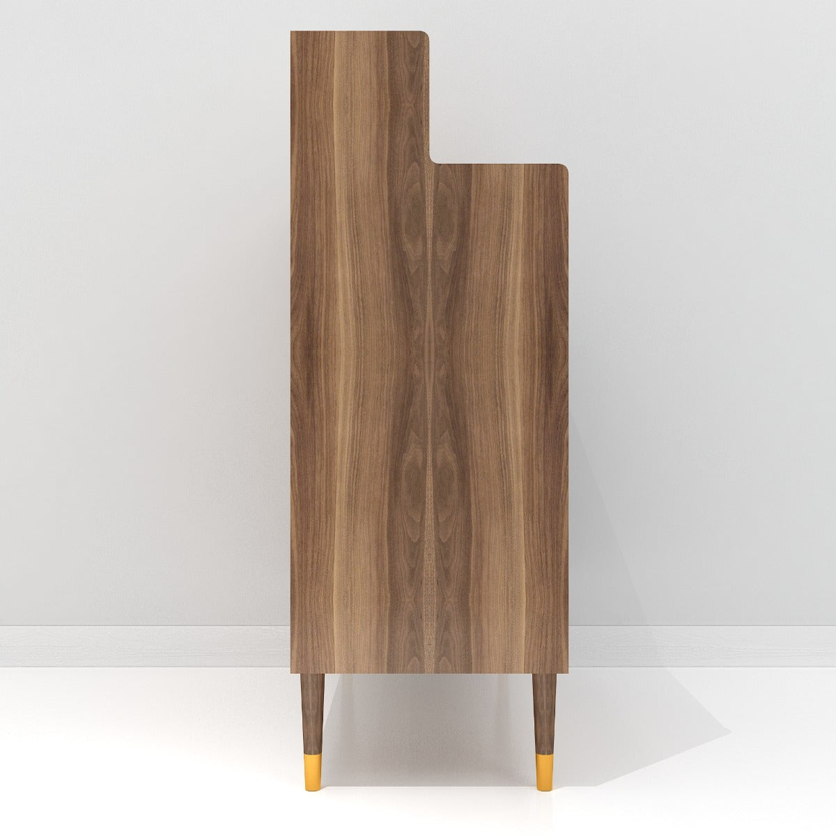 Mid-Century Modern Bookshelf with Navy Blue Door and Walnut Wood,  VT-3003