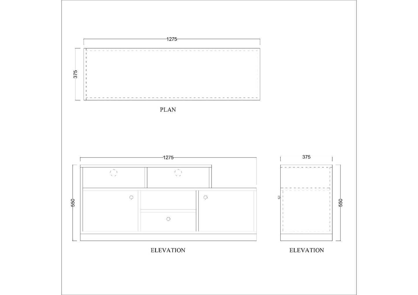 Entertainment Unit, Wood & White Color Entertainment Unit, Entertainment Unit for Living & Bedroom Area, Entertainment Unit with Open Shelf, Entertainment Unit with Shutter, Entertainment Unit with Drawer, Entertainment Unit - VT - 10013