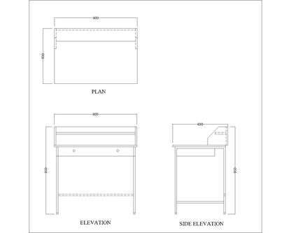 Study Table, Grey Color Study Table, Study Table with Open Space, Study Table with Drawer, Study Table with MS Leg, Study Table - VT - 12053