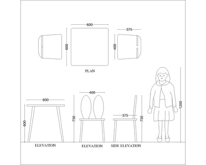Kids table, Kids chair, study table, kids study table, square table, table chair set, stool, playing table , wooden table, Study sets -Table and chair set- VT 6001