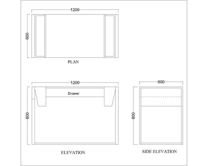 Study Table,  Wood Study Table, Study Table with Drawer, Study Table with Open Space, Study Table with Grey MS Leg, Study Table - VT - 12013