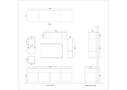 Entertainment Unit, Entertainment Unit for Living & Bedroom Area, Entertainment Unit with Open Shelf, Entertainment Unit with Shutter, Entertainment Unit - VT - 10009
