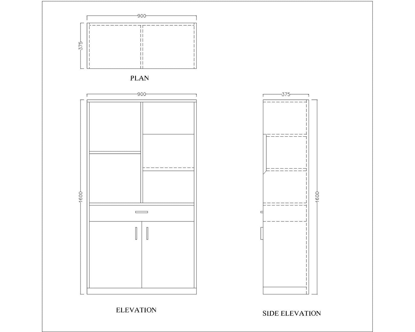 Office Cabinet, Wood Office Cabinet, Office Cabinet with open shelf, Office Cabinet with Shutter, Office Cabinet with Drawer, Office Cabinet - VT- 10017