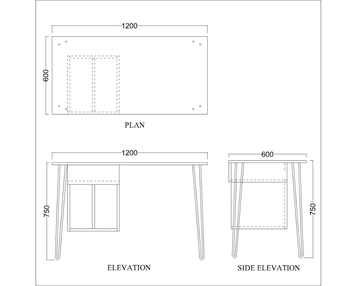 Study Table, Grey Study Table, Study Table Drawer & Open Shelf at Bottom, Study Table with Black MS Legs, Study Table - VT - 12002