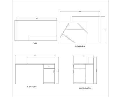 Minimalist Reception Desk with Integrated Storage and Privacy Panel VT - 12071