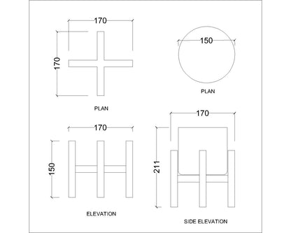 Metal Vase, Silver & Black Metal Vase with r , Vase - VT- 15004