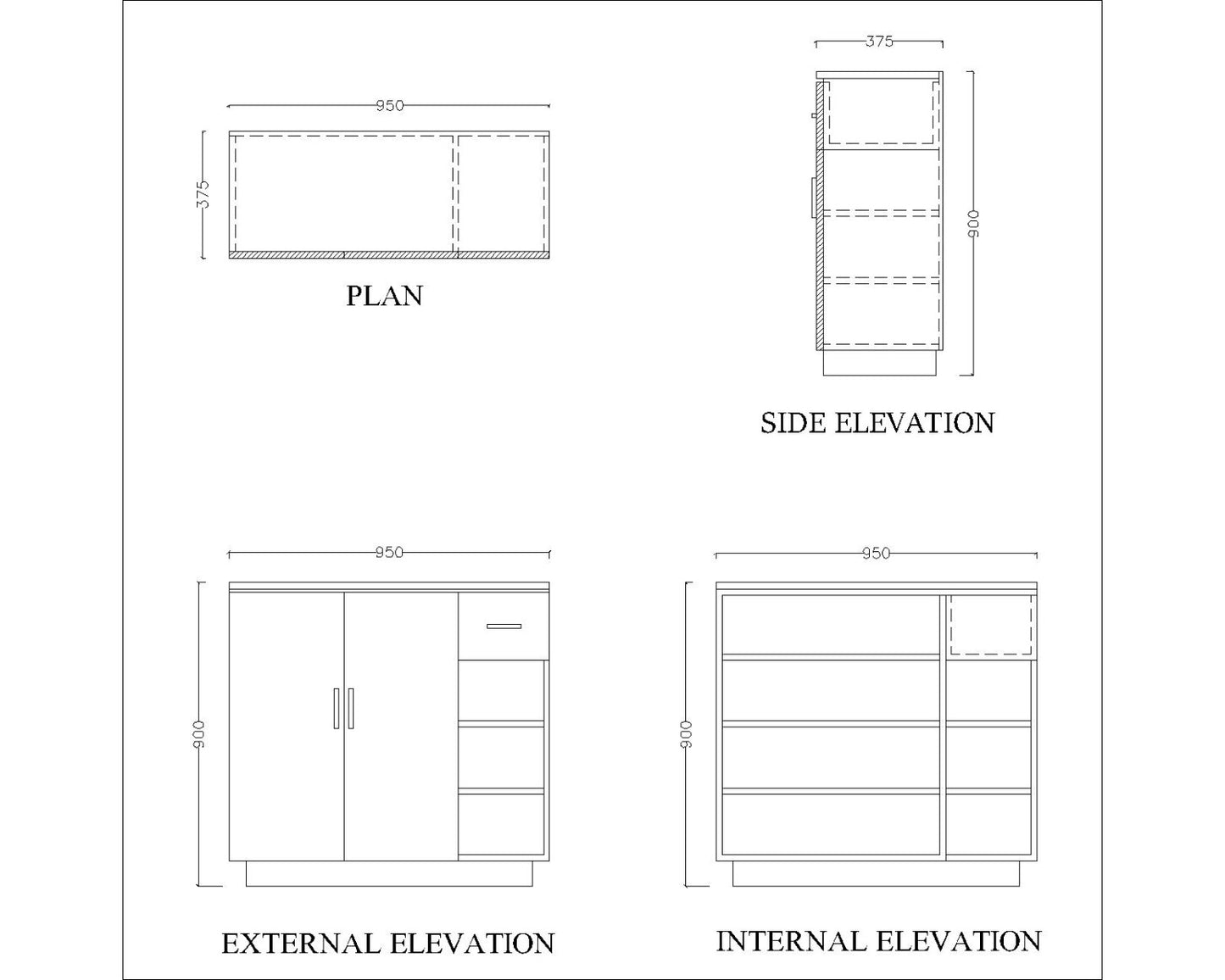 Contemporary Walnut Wood Storage Cabinet with Sliding Doors and Drawer,  VT-3004