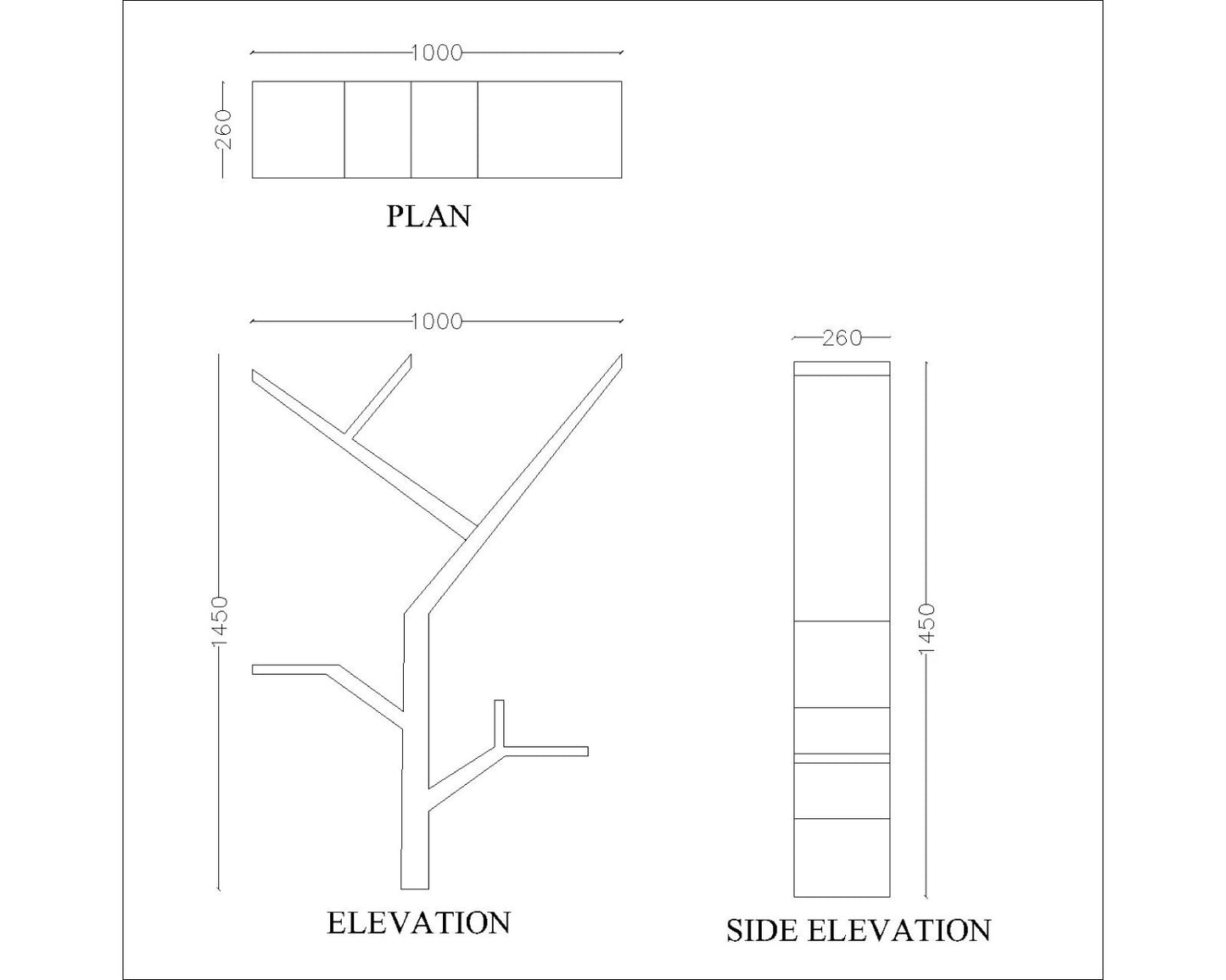 Wooden bookshelf ,  bookshelf  with tapered shelves , Wooden look bookshelf, floor standing  bookshelf, Tree branches shaped bookshelf, Bookshelf-VI3005