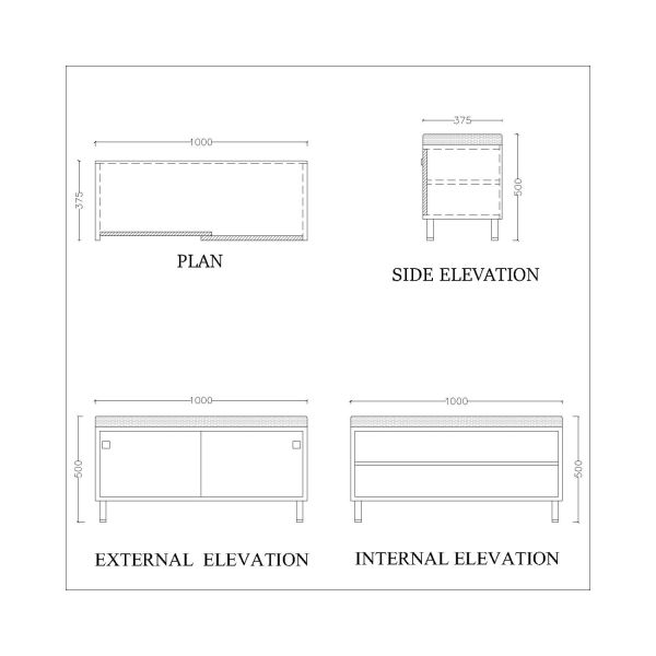 Mid-Century Modern Shoe Bench with Black Cushion and Walnut Wood, VT-3006