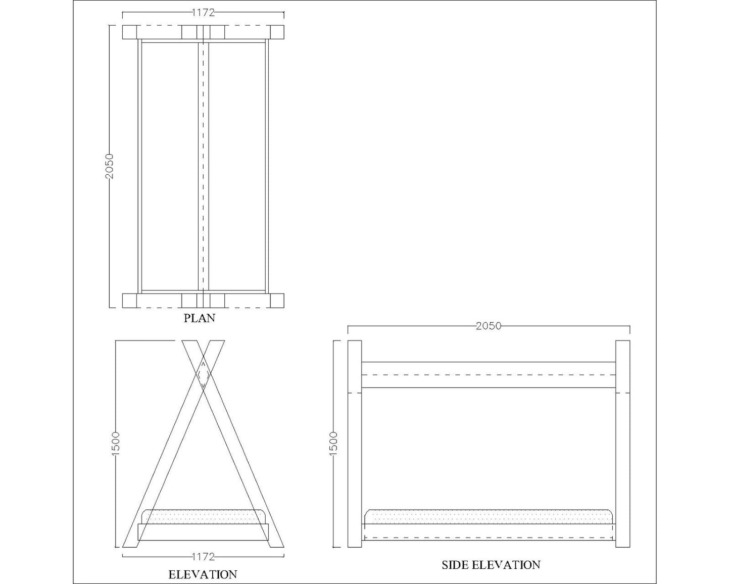 Tent bed, tent bed with wood frame in brown colour ,wooden bars on sides in laminate finish, Bed-VI- 5005