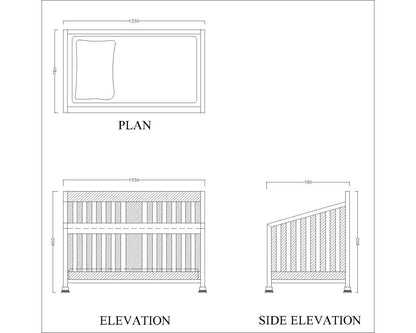 Baby Cribs, Wood  Baby Cribs, Baby Cribs with Wooden Batten,Kids Cot, Wooden Legs with Baby Cribs, Cribs - VT- 5011