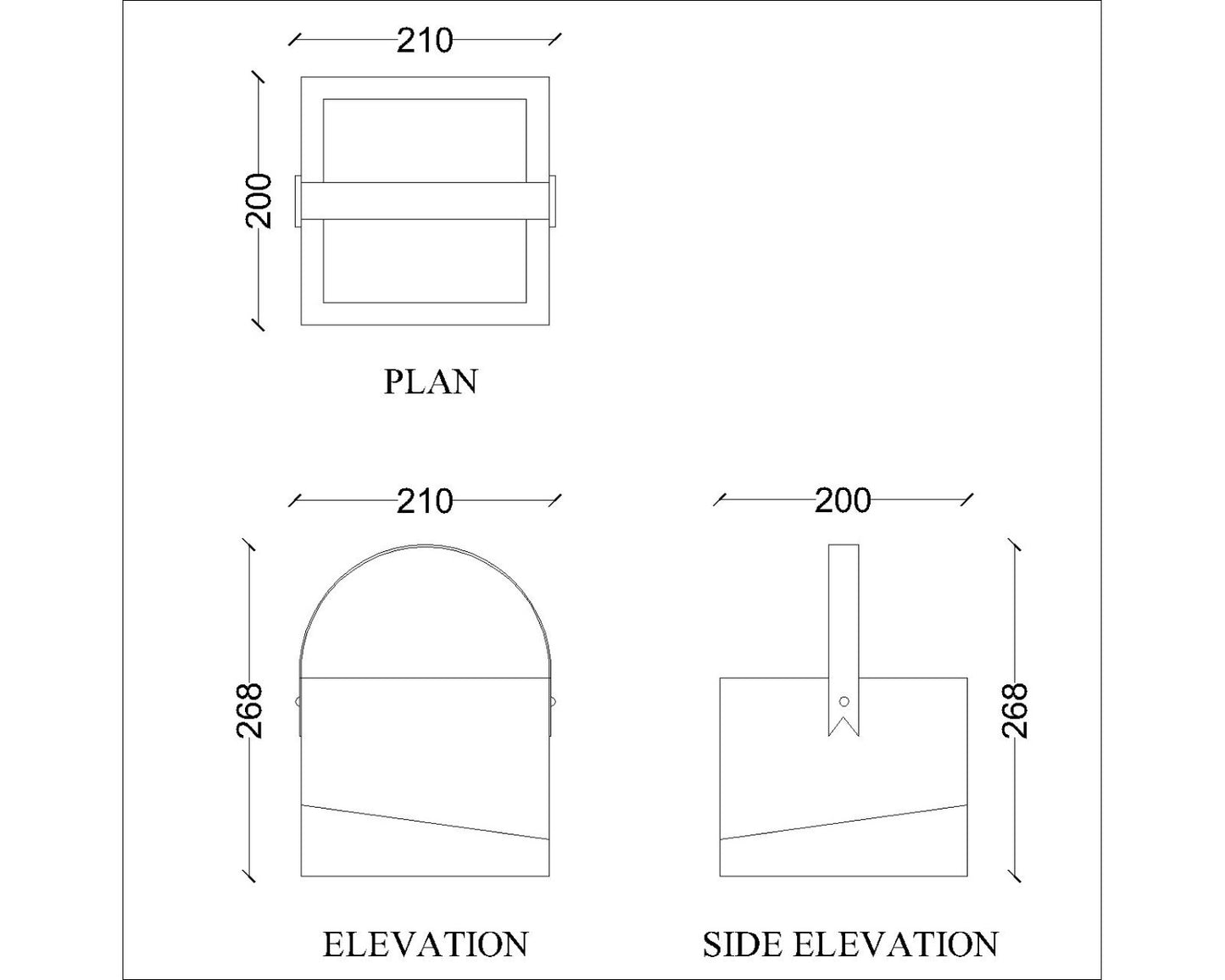 Table top Accessory holder with open top and leather strap, utility box for accessory-VI526