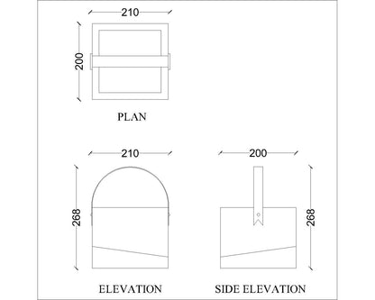 Table top Accessory holder with open top and leather strap, utility box for accessory-VI526