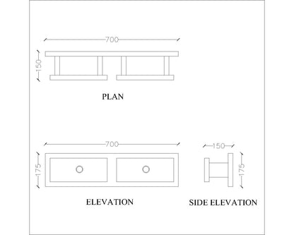 Wall hanging Accessory holder with open storage boxes, utility box for accessory-VI527