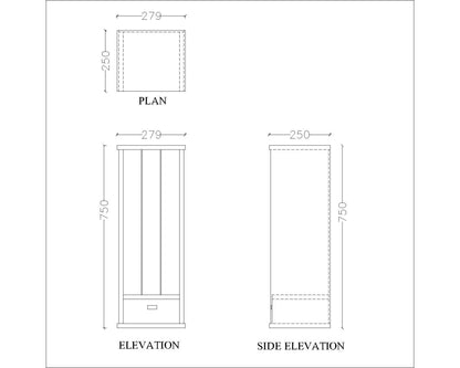 Wall hanging Accessory holder with open storage and small drawer, utility box for accessory in wood-VI528