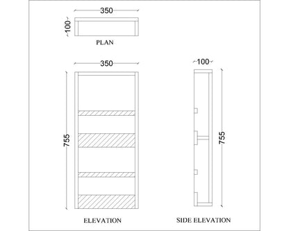 Wall shelves with frame in wood with solid colour finish & open shelf,utility shelf for books/magazines stand,Wall Hanging Storage unit,Wall shelf units-VI541