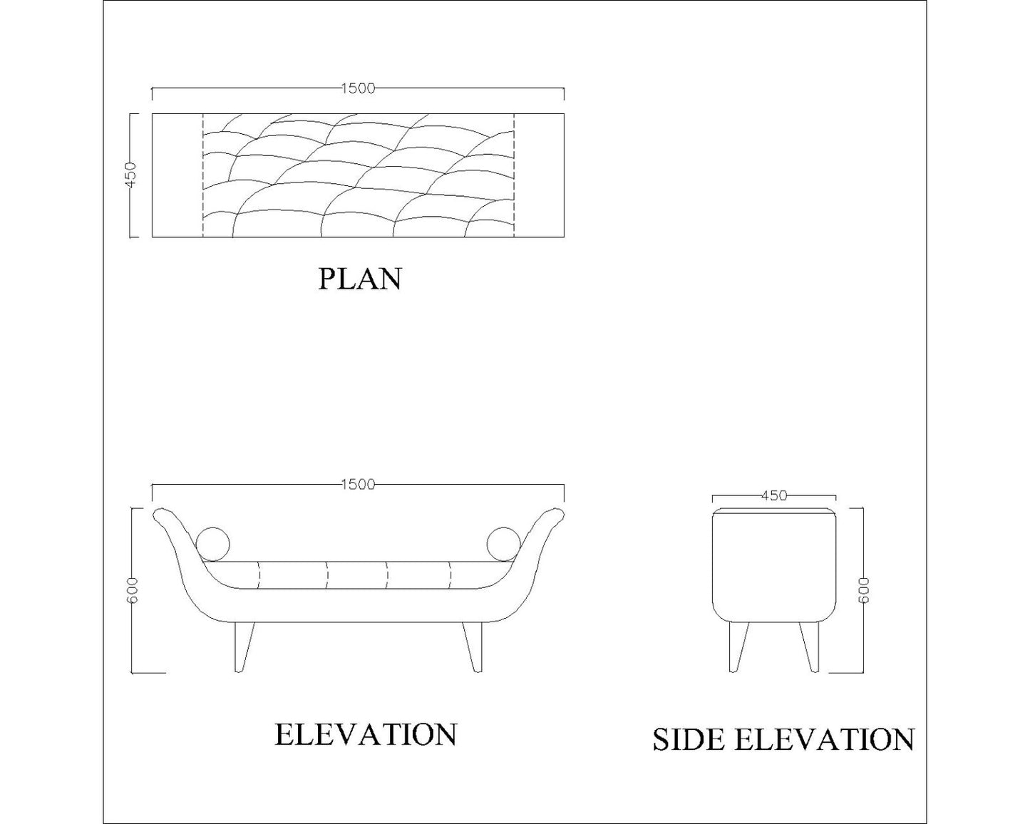 2 Seater chaise, upholstery chaise, Blue chaise, Lounge, lounge seating, classical seating, Chaise-VT-653