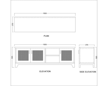 Entertainment Unit, Solid Wood Entertainment Unit, Brown Color Entertainment Unit , Entertainment Unit with Shutter, Entertainment unit with Open Shelf, Entertainment Unit-  VT- 10032