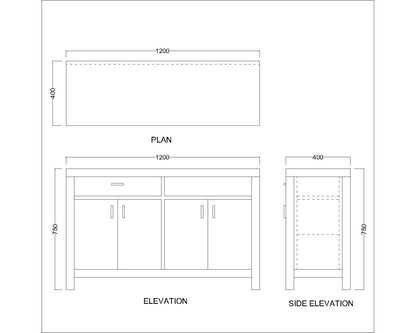 Cabinet, Solid Wood Cabinet, Dark Wood Color Cabinet, Cabinet with Drawer,  Cabinet with Shutter, Cabinet with Open Shelf, Cabinet- VT- 10036